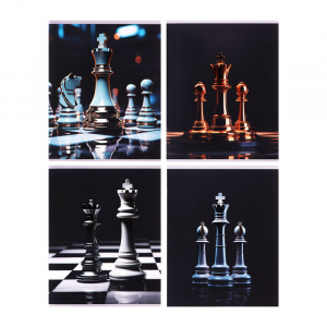 Тетрадь 96 листов в клетку, Calligrata «Шахматы», МИКС