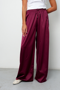 Брюки палаццо на резинке атласные 398BRD