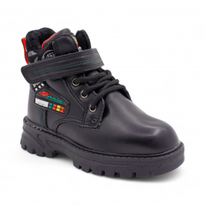 Ботинки на меху 1831-2-2 черн/красн