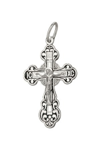 крест из серебра частично черненый штампованный