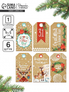 Шильдик декоративный в наборе «Счастья в Новом Году», 9?5 см, 6 шт.