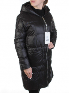 8808 BLACK Пальто женское демисезонное (100 гр. синтепон)
