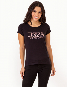 USPA METALLIC SLASHED FOIL T-SHIRT