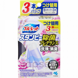 Bluelet Stampy Lavender Дезодорирующий очиститель цветок для туалетов, с ароматом лаванды, запасной блок, 3 х 28 гр