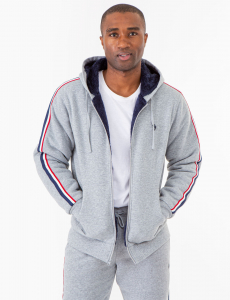 SIGNATURE STRIPE SHERPA HOODIE