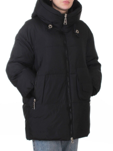 8362 BLACK Куртка зимняя женская оверсайз (200 гр. холлофайбер)