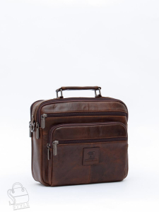 Сумка мужская кожаная 608M brown Fuzhiniao