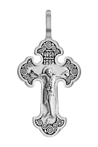 Крест из серебра литье частичное чернение