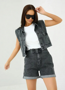 Женские шорты джинсовые на широкой резинке