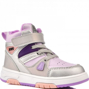 T-10702-E серебро/фиол Ботинки деми для девочек (23-28)/8