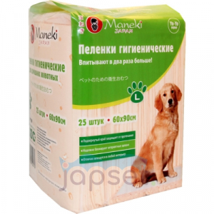 Пеленки гигиенические для домашних животных MANEKI Yo-Yo, размер L, 60х90см, 25шт