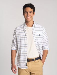LONG SLEEVE STRETCH SLUB POPLIN SHIRT