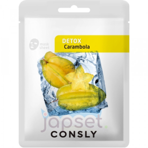 Consly Выводящая токсины тканевая маска с экстрактом карамболы, 20 мл