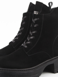 04-M3-1479 BLACK Ботинки зимние женские (натуральная замша, натуральный мех)