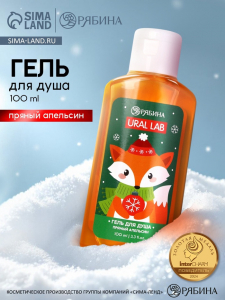 Гель для душа новогодний, аромат: пряный апельсин, 100 мл, Ural Lab
