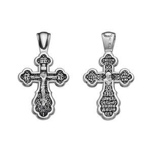 Крест (Б.М.Казанская) из серебра литье частичное чернение