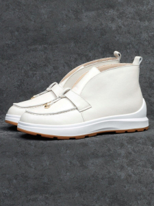 01-5281-2 WHITE Ботинки демисезонные женские (натуральная кожа, байка)