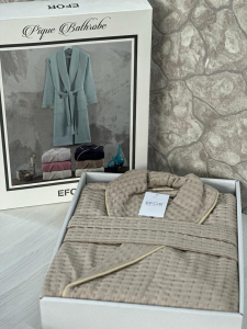 Халат вафельный EFOR размер XL кофейный коробка