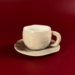 164-020 Чашка 300мл с блюдцем в под.цуп.(х24)Фарфор