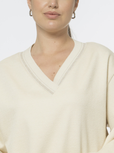 Свитшот с V-вырезом из мягкого трикотажа