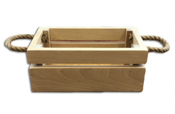 Ящик цветочный деревянный с ручками 35 см