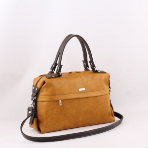 Сумка 110 македония горчичный+шоколад ХИТ продаж