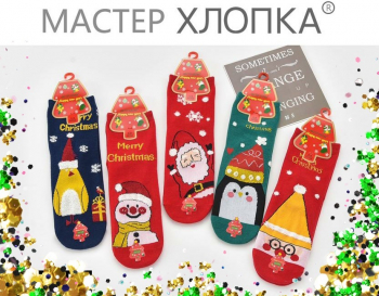 Носки детские новогодние  (5 пар) арт.DA7045 (разм 1-4 )