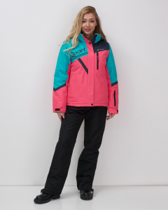 Горнолыжный костюм женский зимний розового цвета 02392R