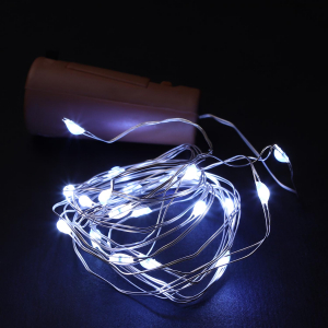 Гирлянда с пробкой роса на батарейках 20 LED  2 м белая