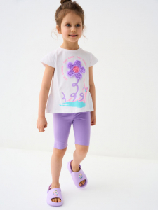Комплект для девочки: футболка, леггинсы укороченные
