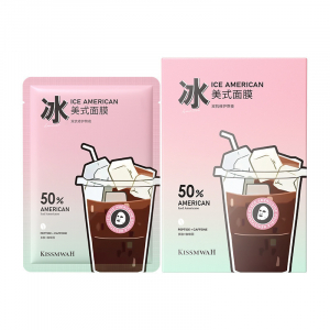 Тканевая маска для лица с пептидами и кофеином KISSMWAH Ice American, 25 мл