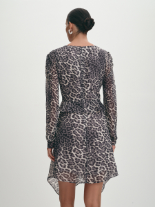 Нарядное платье с асимметрией и принтом