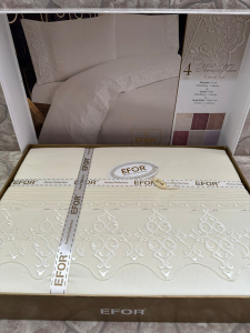 КПБ EFOR RANFORCE (DEREN NG-43) кремовый гипюр евро