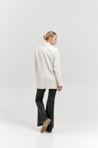 Пальто женское демисезонное 27100 (молочный/рубчик)