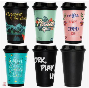 Стакан тамблер для кофе Wowbottles и других напитков с кофейной крышкой, 400 мл