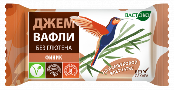 Вафли. Безглютеновые. Финик без сахара, 210г (21г х 10шт)