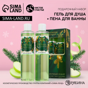 Подарочный набор косметики «С новым годом», гель для душа и пена для ванны, 2?250 мл, Чистое счастье