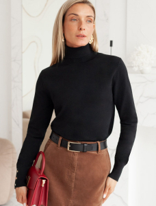 Водолазка тонкой вязки из хлопка с нейлоном