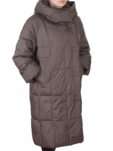 8892 GRAY/BROWN Пальто зимнее женское (200 гр. холлофайбер)