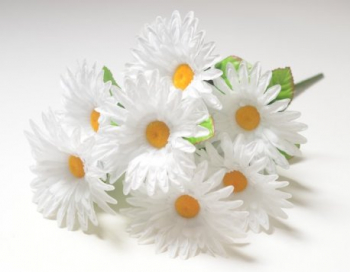 Искусственные цветы, Ветка в букете гербера 10 голов (1010237) белый