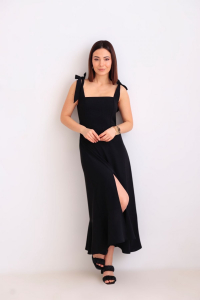 13744 Платье на завязывающихся лямках чёрное (остаток: 48-50)