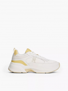 Mixed-Texture Chunky Leather Sneaker