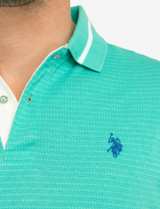 JACQUARD TEXTURED JERSEY POLO SHIRT