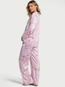 Glazed Satin Long Pajama Set