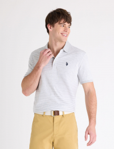 YARN DYE STRIPE INTERLOCK POLO SHIRT