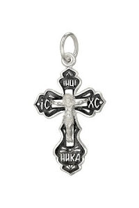 крест из серебра частично черненый штампованный