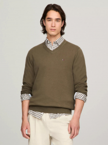 Solid Logo V-Neck Sweater
