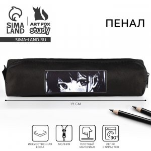 Пенал школьный из искусственной кожи «Аниме» , 19?8?3 см