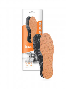 BRAUS Стельки Punch Leather(прессованная кожа+латекс с активированным углем) БЕЗРАЗМЕРНЫЕ