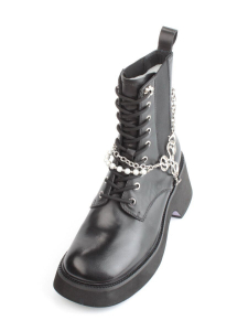 01-GZ6190-L61 BLACK Ботинки демисезонные женские (натуральная кожа)